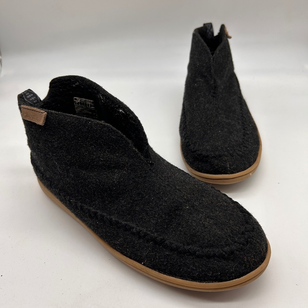 Pendleton Black Wool Blend Moc Toe Slipper Booties Womens Size 8